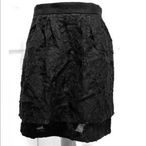 Double layer black skirt with pockets and lining